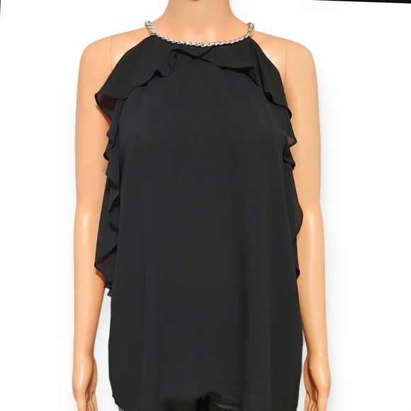 Michael Kors Black Ruffle Halter Top - Picture 2 of 7